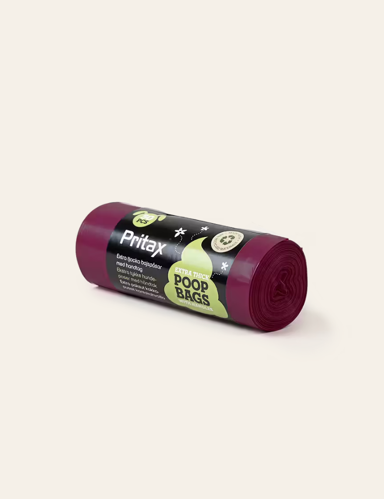 Poop bags extra thick with handles, 50 pcs